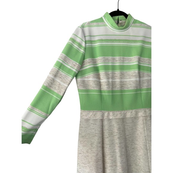 1960s Vintage Mod Striped Dress and Vest Coord Set - Picture 3 of 5